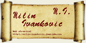 Milin Ivanković vizit kartica